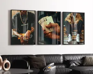 Black Man Wall Art Set of 3 Prints, Modern Bookish Poster, Ace of Spades