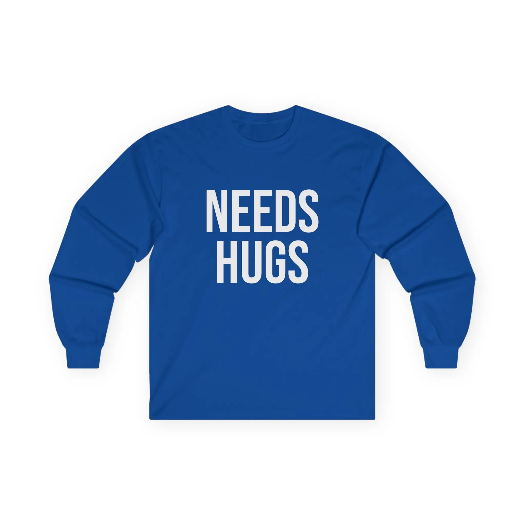 NEEDS HUGS | HELLO SOUL Long Sleeve Tee Typography Shirt