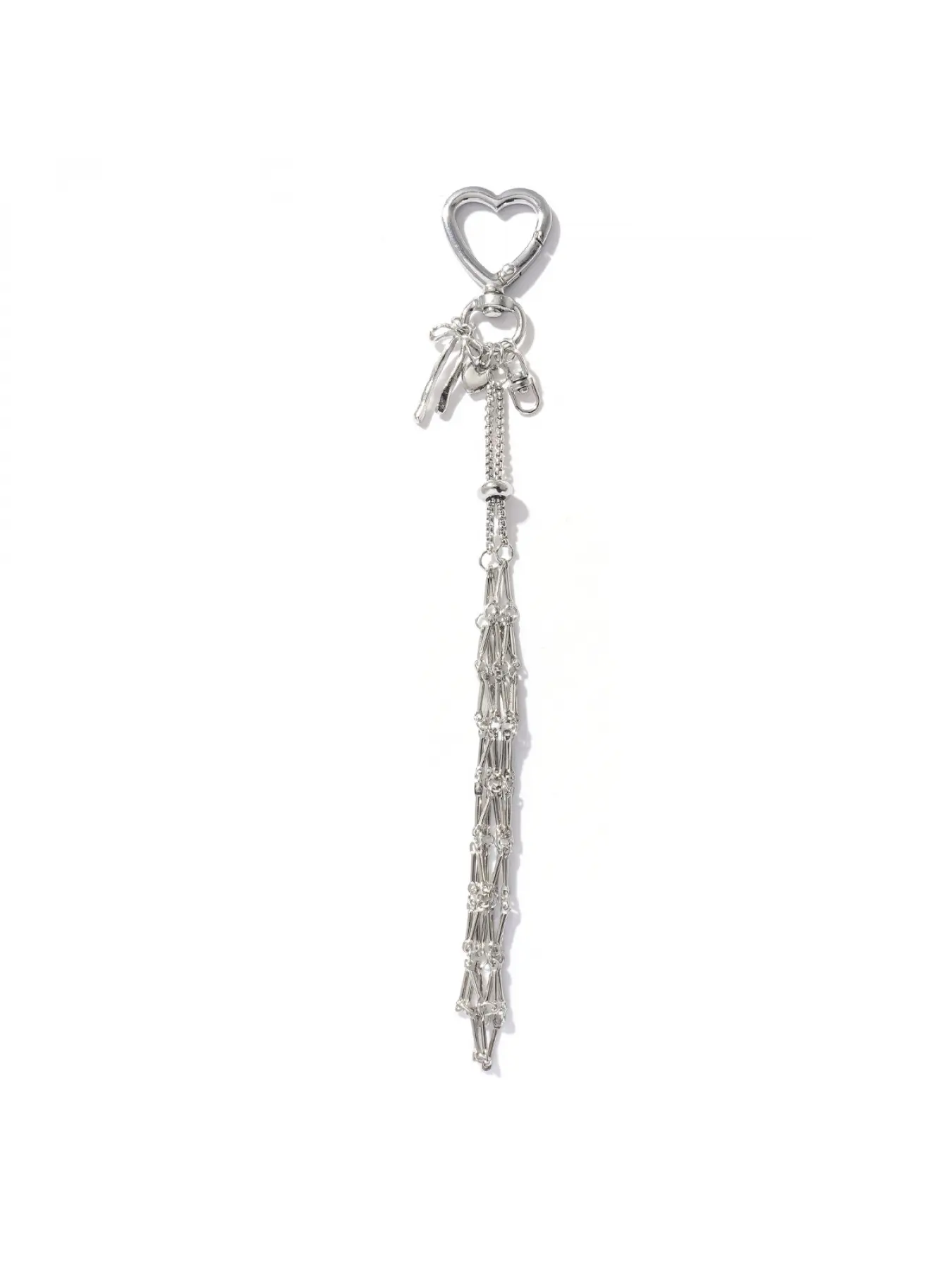 4594 White K Heart Buckle/12cm Mesh Bag