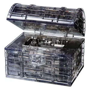 3D Crystal Puzzle - Black Treasure Chest: 52 Pcs
