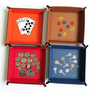 Game Dice Tray Solid Color Dice Box Games Dice Storage Portable Folding Dice Storage Rolling Tray For Use