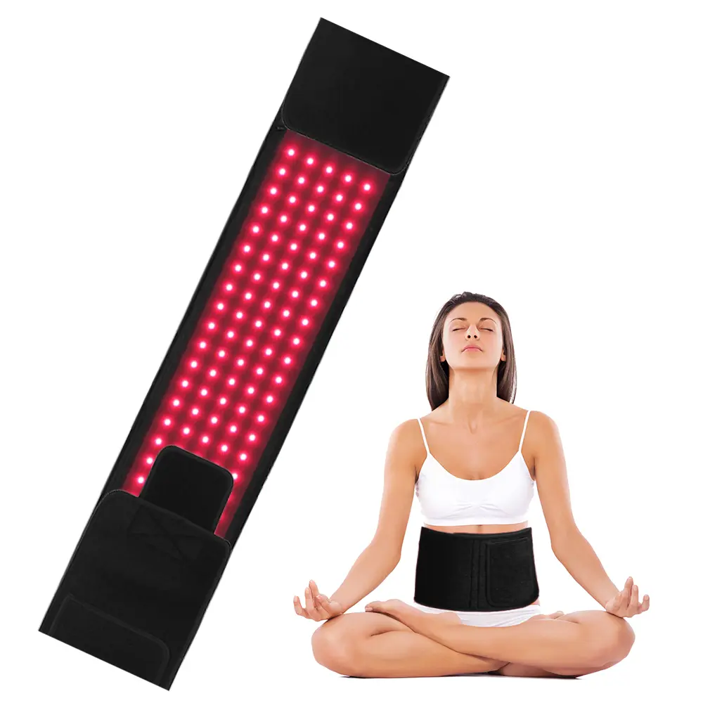 Red Light Therapy Belt for Body, Infrared Heating Wrap for Back, Waist, Shoulder, Neck, Knee and Leg, 5 Adjustable Heat Levels, Auto Timer, Flexible Full Body Pain Relief Belt for Muscle Relaxation, Home and Travel
