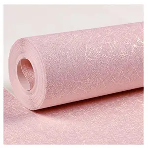 Silk Pink Peel and Stick Wallpaper Self Adhesive Removable Pink Wallpaper 15.7 Inch x118 Inch Pink Contact Paper for Cabinets Bedroom Drawer Liner Wall Sticker
