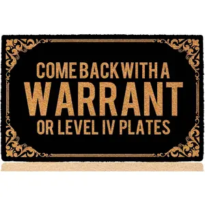 Come  with a Warrant or Level Iv Plates 30"x18" Halloween Doormat for Outdoor Entrance  Indoor Christmas Floor Mats Doormat Welcome Fall Door Mat Entrance with Rubber Backing