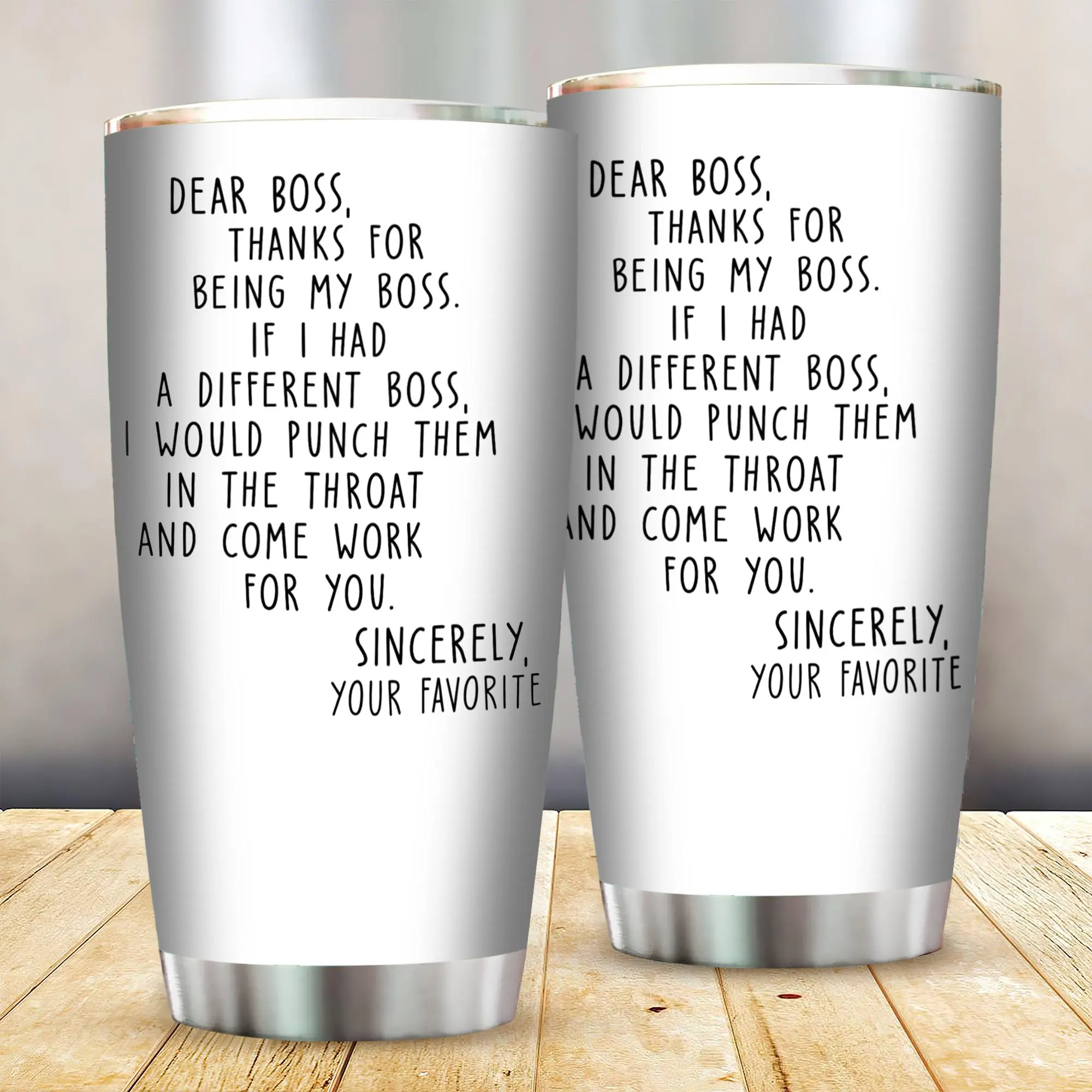 [SALE UP TO 50%] Dear Boss Reusable Coffee Cup Tumbler, Funny Boss' Day Gift, Boss Appreciation Tumbler from Employee