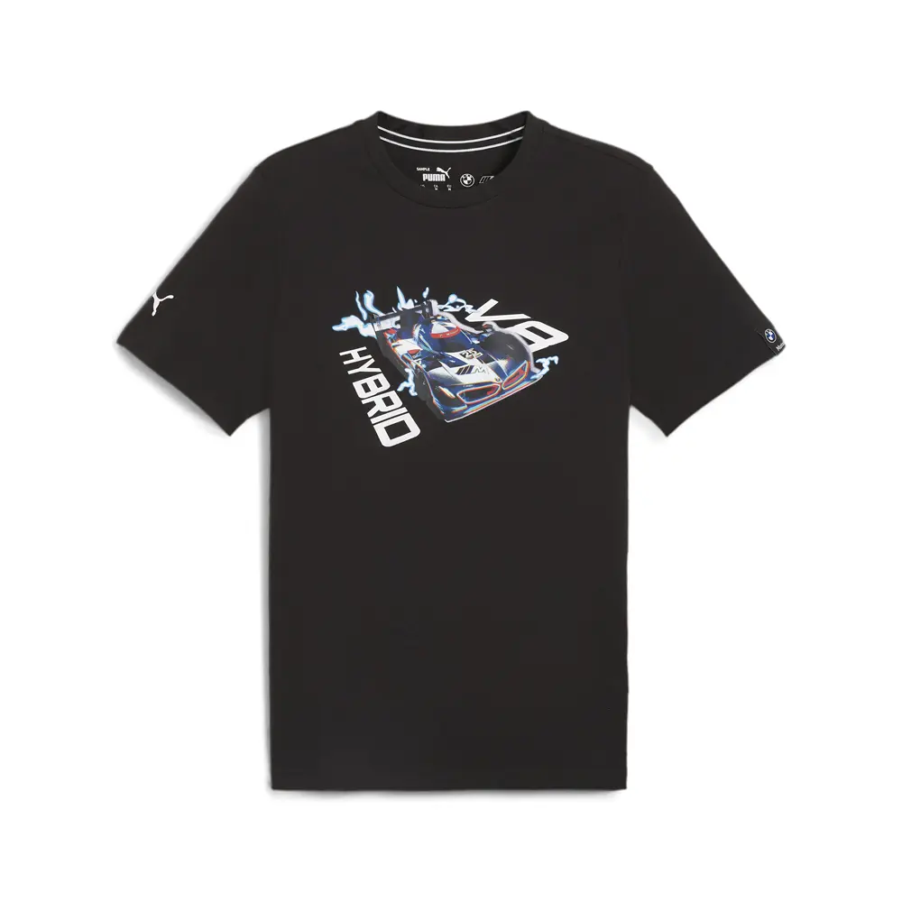 PUMA Mens Bmw M Motorsport Car Graphic Crew Neck Short Sleeve Casual Tops Casual - Black