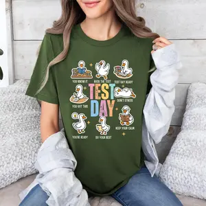 [Sale up to 30%][Made in USA] Retro Test Day Teacher T-Shirt - Preppy State Testing Graphic Tee - Testing Coordinator Performance Shirt - Standardized Test Day Top