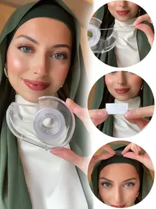 Disposable Double-Sided Transparent Adhesive Tape for Hijab Invisible Adhesive Sticker Anti-Slip No Trace Fixed Tape for Scarf Headscarf Wrap Easy Tear Roll Stickers