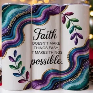 Faith | 20oz Skinny sublimation tumbler transfer print out (TRANSFER ONLY, NOT A FINISHED TUMBLER)