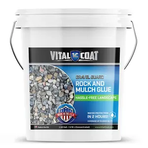 VITAL COAT VC Gravel Guard Rock & Mulch Glue 5 Gallon Pail Professional Grade Landscape Adhesive Eco-Friendly Water-Based