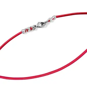 2mm Red Leather Cord Necklace with Sterling Silver Lobster Clasp