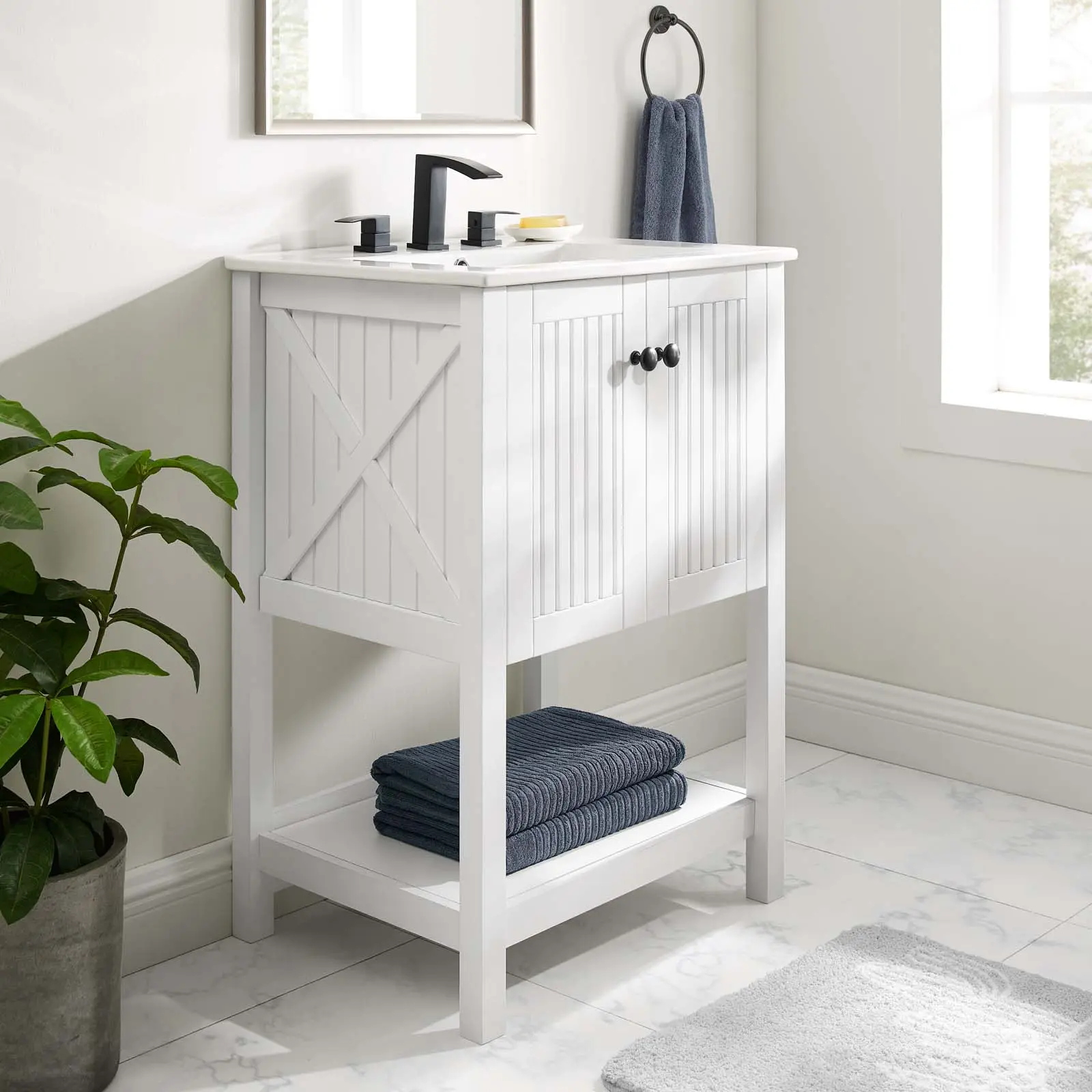 Modway Steam 24" Bathroom Vanity in White White