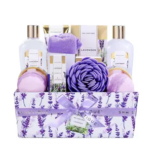 Lavender Bath & Shower Gift Basket Bath Set Vitamin E Shower Set Mother's Day Gift Home Spa Gift Set