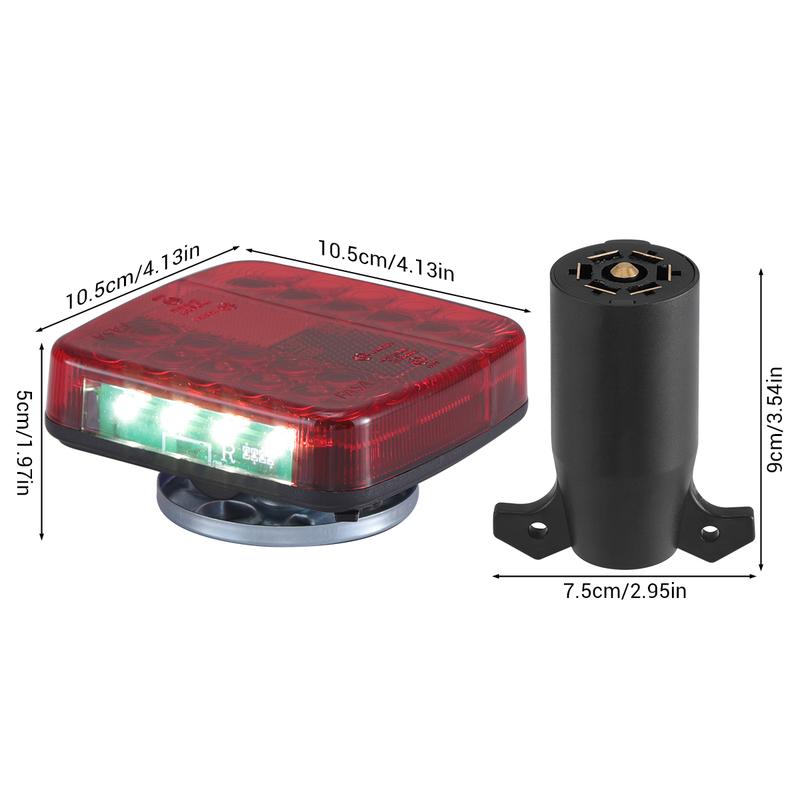 Wireless Magnetic LED Trailer Light, Ip67 Waterproof Rechargeable Wireless Trailer Tow Lights Kit with 7 Pin Plug, Tail Stop Turn Signal License Plate Lights for 12V RV Pickup Trucks Marine Boats