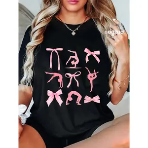 100% Cotton Coquette Gymnastics Cute Bow Gymnasts Women T-Shirt