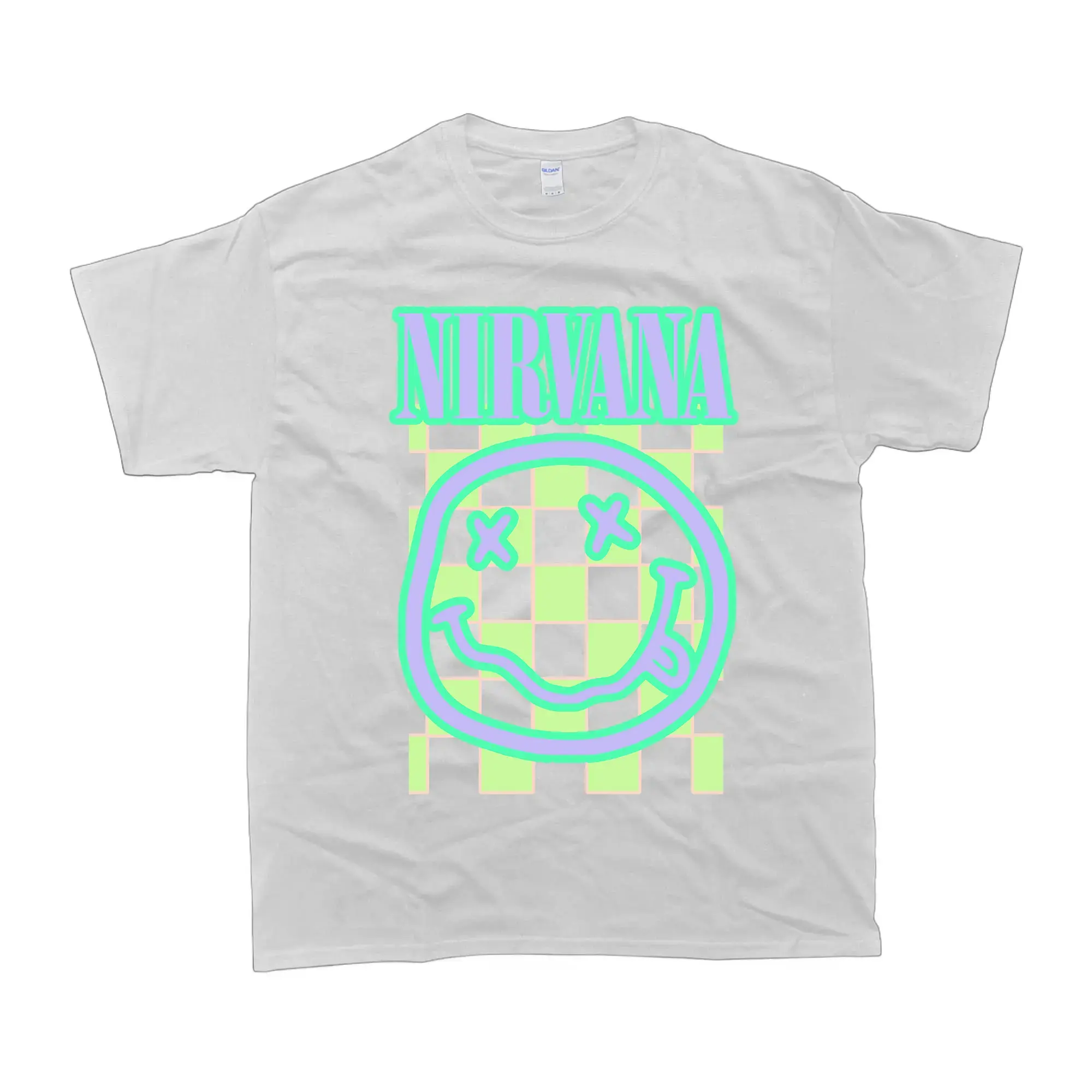 Women's Blue Nirvana Smiley Graphic Casual Top - Unisex T-Shirt, Streetwear Apparel