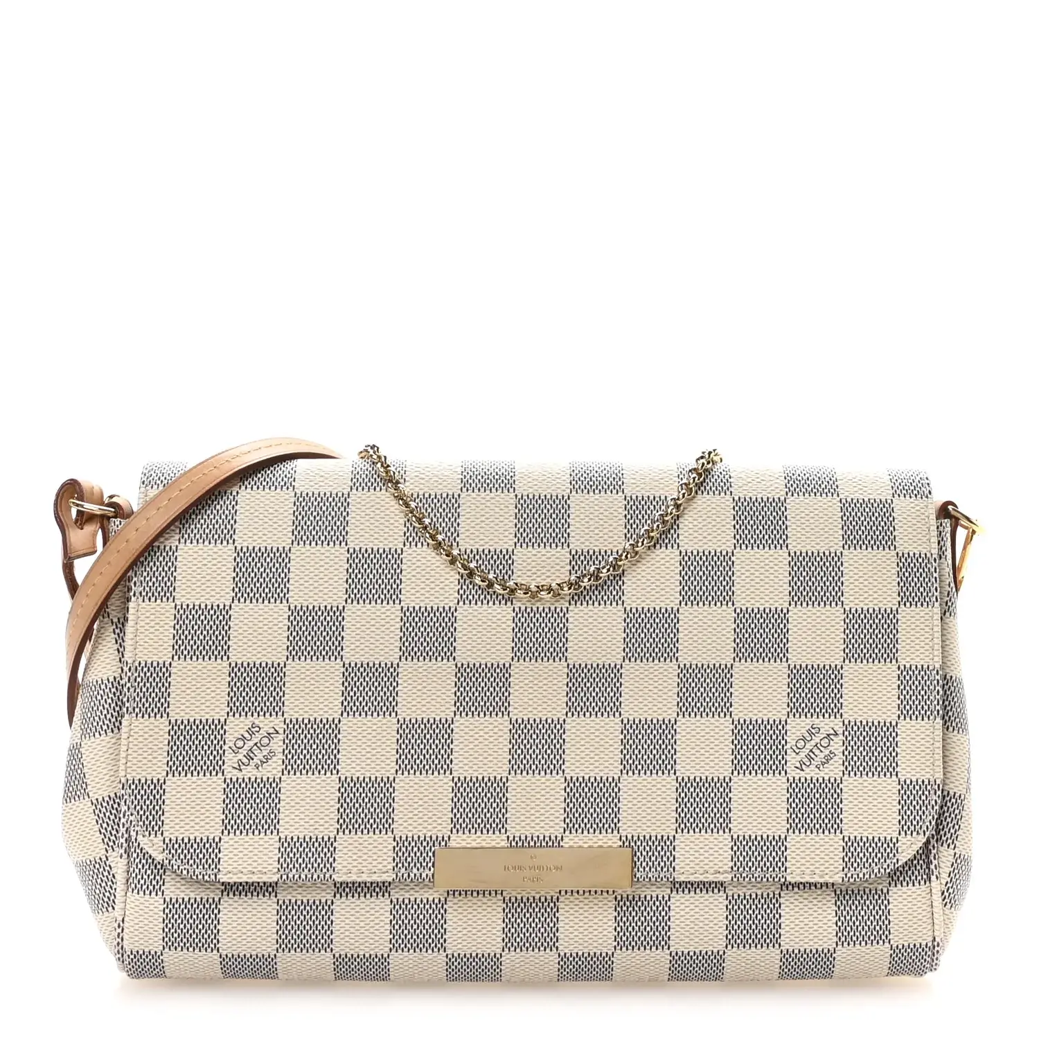 Pre-owned Louis Vuitton PVC Shoulder Bags Damier Azur Favorite MM mq2291
