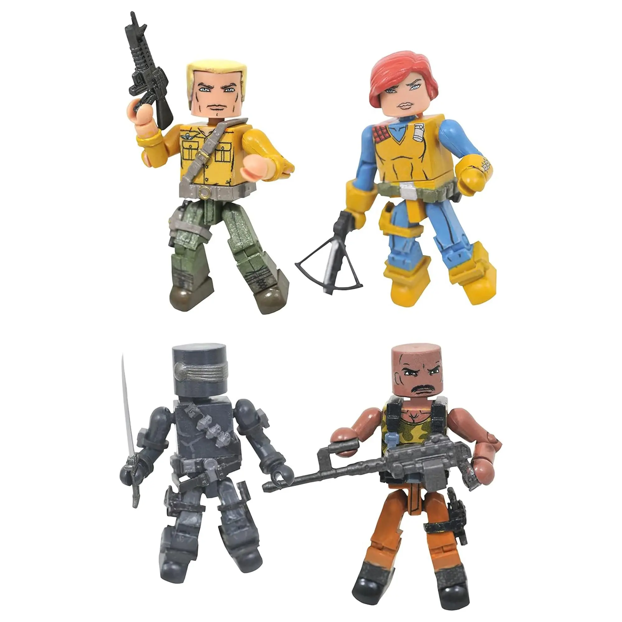 GI Joe Minimates Series 1 2-Inch Diamond Select Collectibles Box Set - Action Figures, Series Figures: Snake Eyes, Scarlett, Duke, Roadblock