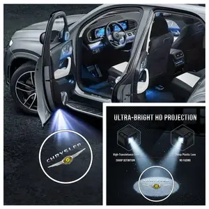 4pcs Chrysler Welcome Lights 300C, Custom Fit Car Door Atmosphere Light, Laser Projection Lamp, No Damage Installation, Plug and Play