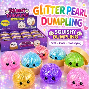 12 Psc Per Box Glitter Dumpling Squishy - Random Glitter Dumpling Box, Dumplings Squishy Toy, More Surprises (Random) Stress Glutinous