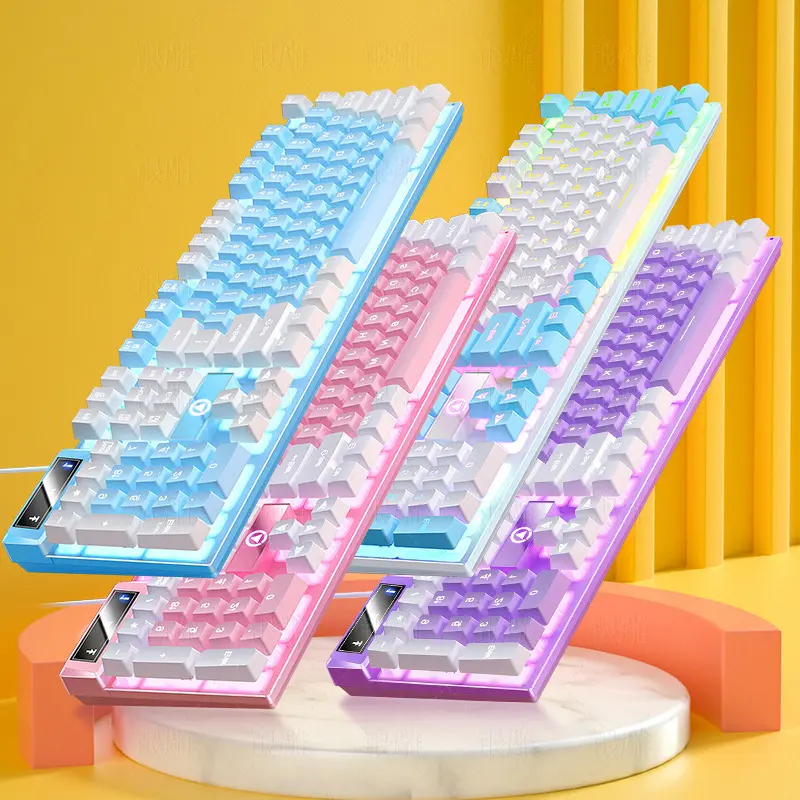 Pro Gaming Keyboard - Full-Size RGB LED Backlit, Splashproof, Ergonomic Floating Keys, Ultra-Durable ABS Plastic Gaming Accessory for PC/Mac Gamers, Computer Peripherals