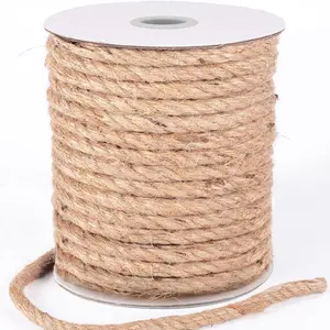 Jute Rope 10mm 98ft  Jute Burlap Twine String Hessian Rope Cord 30M Twine Craft for Industrial, Packaging, Arts and Crafts, Decoration, Bundling, Gardening and