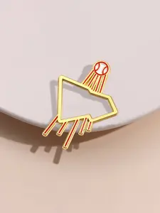 Cartoon Badge, Artistic Sports Style Geometric Baseball Design, Perfect for Fans, Art Lovers, Backpacks & Hats, Unique Decoration, Flower Brooch Pin, Hat Pins