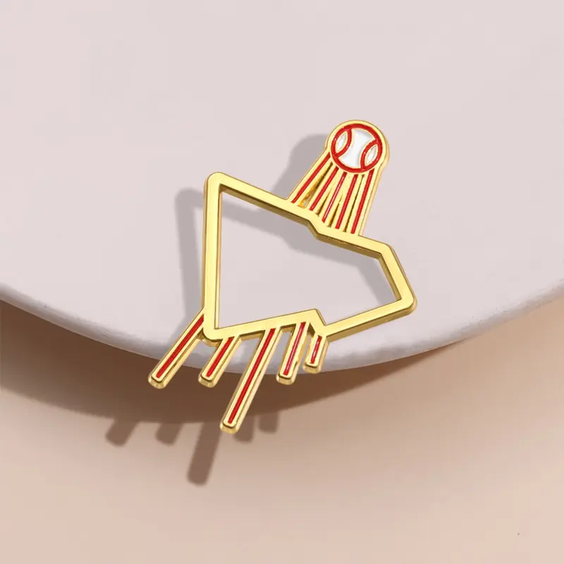 Cartoon Badge, Artistic Sports Style Geometric Baseball Design, Perfect for Fans, Art Lovers, Backpacks & Hats, Unique Decoration, Flower Brooch Pin, Alloy Brooch Pin, Hat Pins, Men Accessories