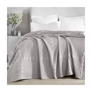 Superior Mai Geometric Waffle Cotton Blanket, King