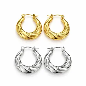 Stainless Steel Boho Hoop Earrings