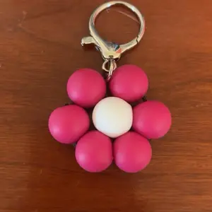 Cranberry Flower Keychain