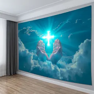 Shining Cross Background Banners - Birthday Table Decors Background, Party Supplies, Baby Shower Banner, Photo Booth Props, Indoor & Outdoor Decoration