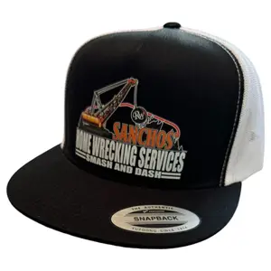 RW SANCHOS Home Wrecking Services Hat with Logo and Snapback Closure
