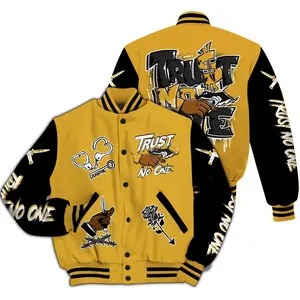 Dunkare Dunk High Wu Tang Varsity Jacket, Trust No One Drip All Over Print Letterman Jackets, Gift for men, Gift for your boyfriend, Gift for him