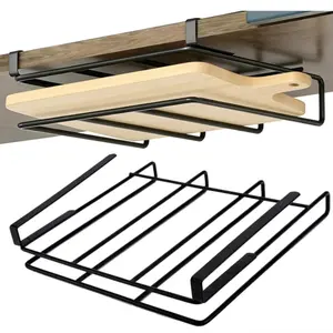 Stainless Steel Cabinet Under Sink Storage Rack, for Cutting Boards, Paper Towels, Pot Covers, Easy Access and Organization
