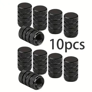 10pcs Aluminum Alloy Tire Valve Caps, Durable & Universal Fit for Cars Trucks Motorcycles Bicycles, Essential Auto Accessories, Tire Pressure Caps