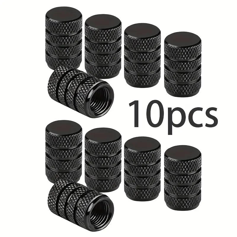 10pcs Aluminum Alloy Automotive Tire Valve Caps, Durable & Universal Fit for Cars Trucks Motorcycles Bicycles, Essential Auto Accessories, Tire Pressure Caps, Tyre Caps