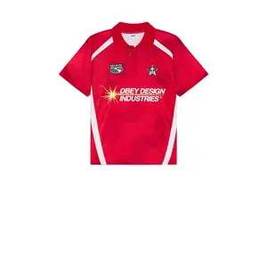 Obey Soccer Jersey in Red Multi