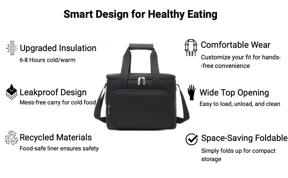 Coolers & Lunch Bags for Men and Women – Leak-Proof, Thermal Insulated, Soft Refrigerated Bags for Beaches, Picnics, Kayaks, Cars, and Camping