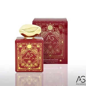 Asaabiq CRIMSON SULTAN 3.4oz/100ml Featuring Diverse Fragrances Including Woody and Fruity Notes, with One Bottle for Every Style. Suitable for Both Men and Women, Perfect for Enhancing Your Charm on Dates or Adding Sophistication