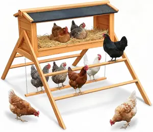 3-in-1 Chicken Coop Accessory with Nesting Boxes, Perch, and Swing | Designed for Use With Large Wooden or Metal Chicken Coops, Ideal for Backyard Chicken Farming and Poultry Farms
