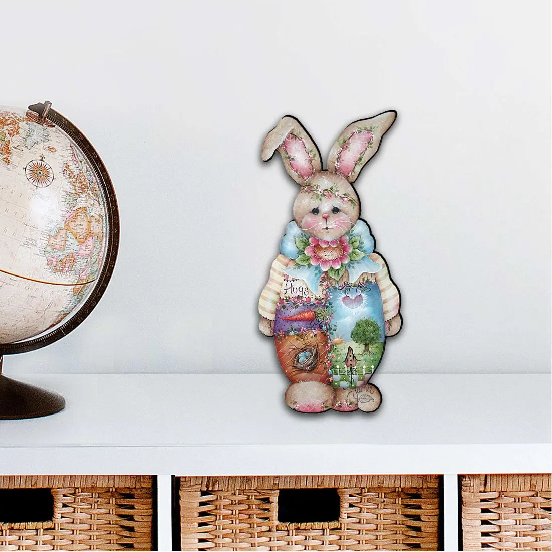 Designocracy 8457601M 12 x 9 in. Bella Bunny Easter Outdoor Decor Large Ornaments