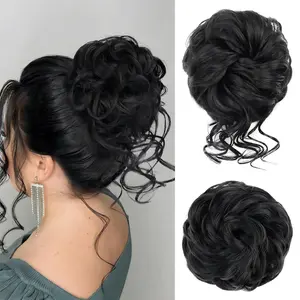 2PC Messy Bun Scrunchies for Women Hair Bun Extension Ponytail Synthetic Updo Hair Piece for Girls Hair Chignon for Daily Wear