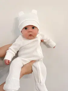 Luna + Luca Bear Waffle Set - White