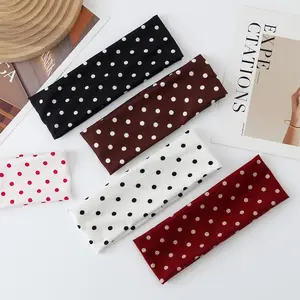 BIGWIG Brown Polka-Dot Fabric Headband - Wide, Boho Print, Casual, Minimalist Women's Hair Accessory for Thick Hair, Wide Headbands, Boho Print Headbands