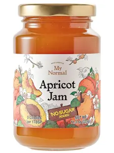My Normal No Sugar Apricot Jam Diabetic-Friendly - Official Product Apricot 50% Fruit Jelly with Allulose, Keto & Zero Sugar Jam - Only 4 Ingredients, No Artificial Additives (320g, 11.28 oz)
