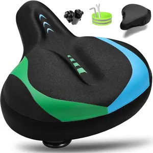 Seat for Men & Women, Comfortable Gel Padded, Extra Wide Bicycle Seat Cushion Comfort, Replacement Saddle for Peloton, Stationary Exercise , Mountain , Cruiser, City