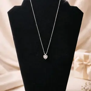 Heart Pendant Necklace with CZ Stone 16 Length Extends to 18 Elegant Jewelry Gift