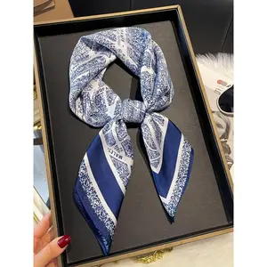 Letter Pattern Square Scarf, Boho Style Bandana for Women & Girls, Vintage Fashion Accessories for Daily Wear, Trendy All-match & Exquisite Scarf for Birthday Gift(Sheet)