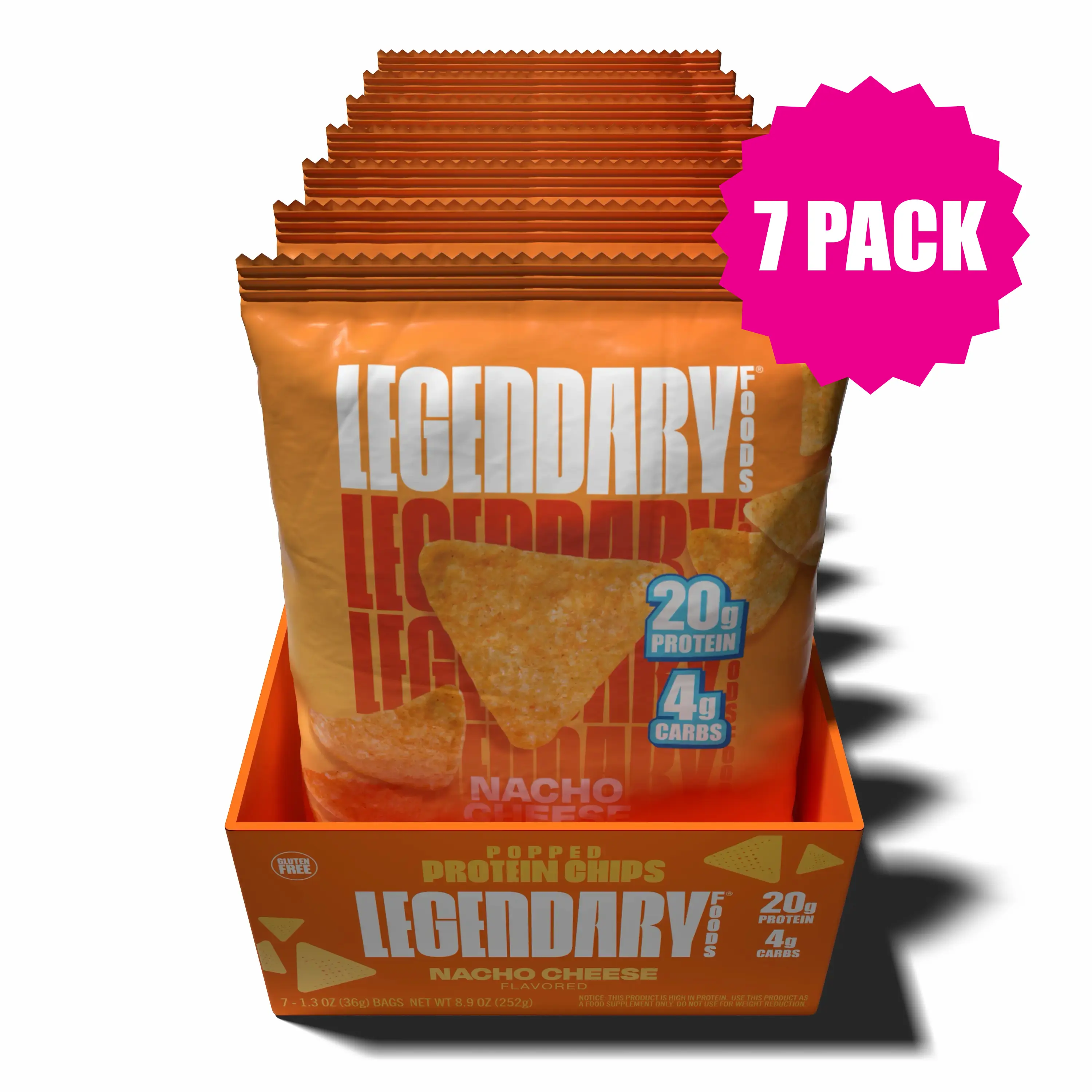 Nacho Cheese Popped Protein Chips - 7 pack Nacho Cheese Popped Protein Chips - 7 pack